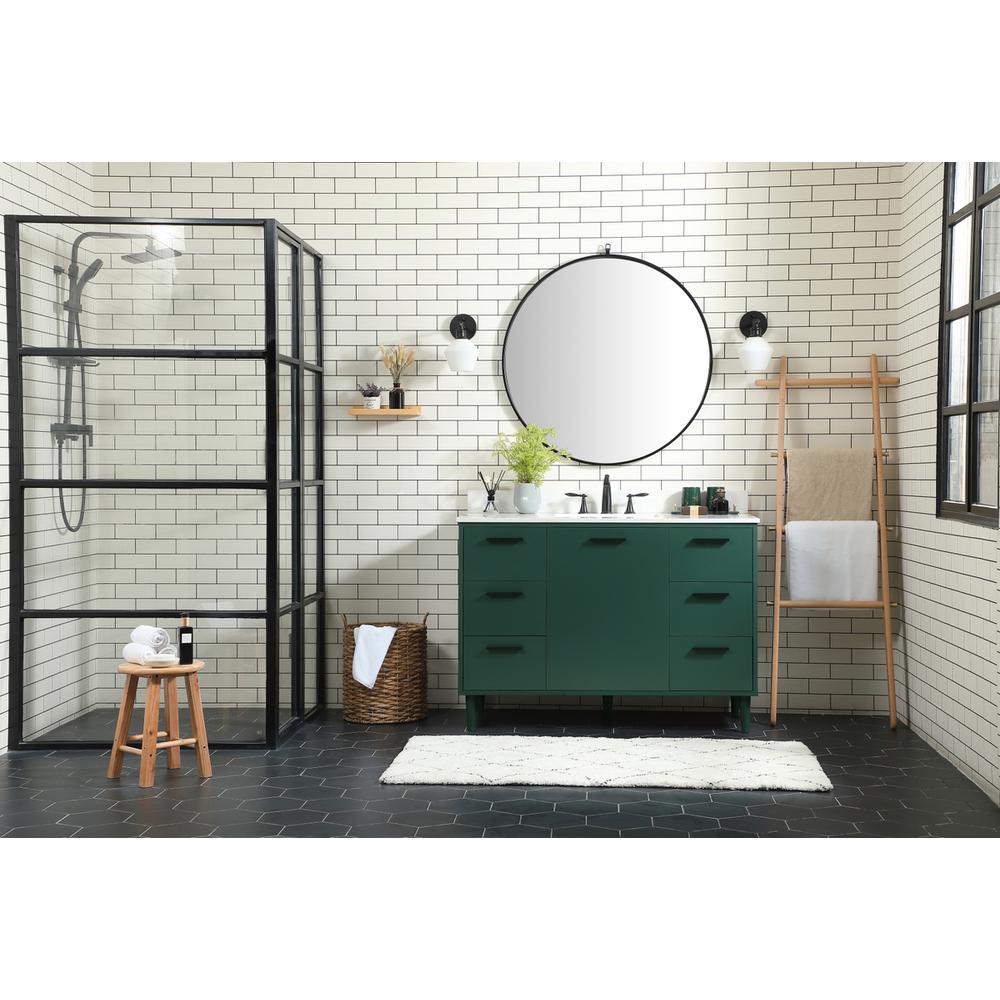 48 Inch Bathroom Vanity In Green With Backsplash. Picture 4