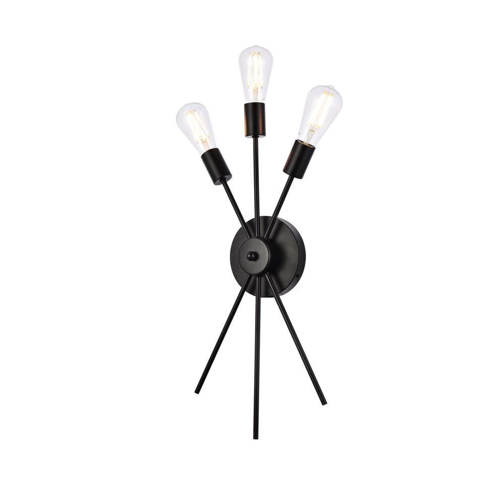 Lucca 11 Inch Bath Sconce In Black. Picture 2