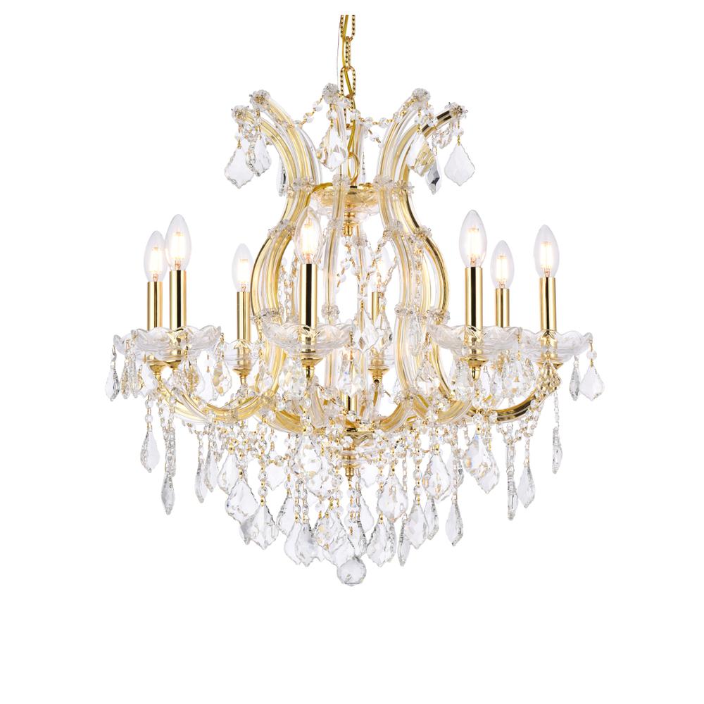 Maria Theresa 9 Light Gold Chandelier Clear Royal Cut Crystal. Picture 2