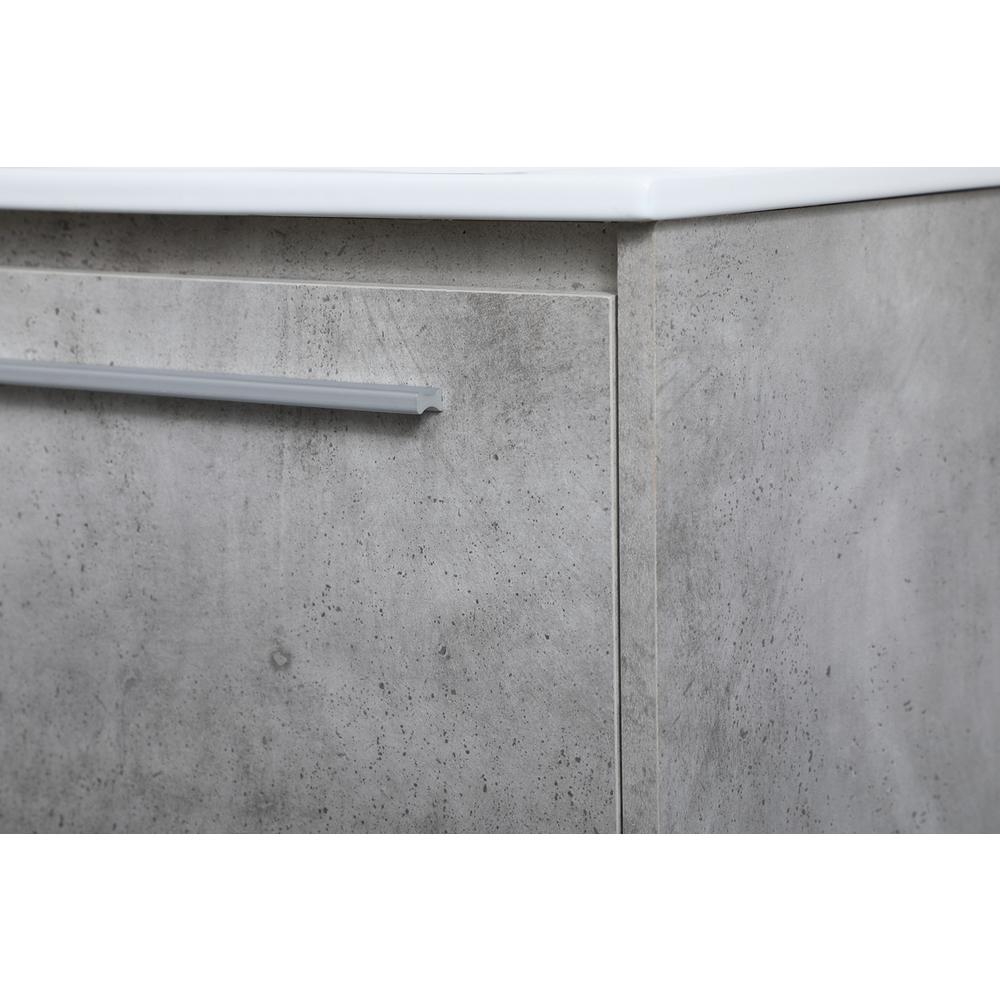 30 Inch  Single Bathroom Floating Vanity In Concrete Grey. Picture 5