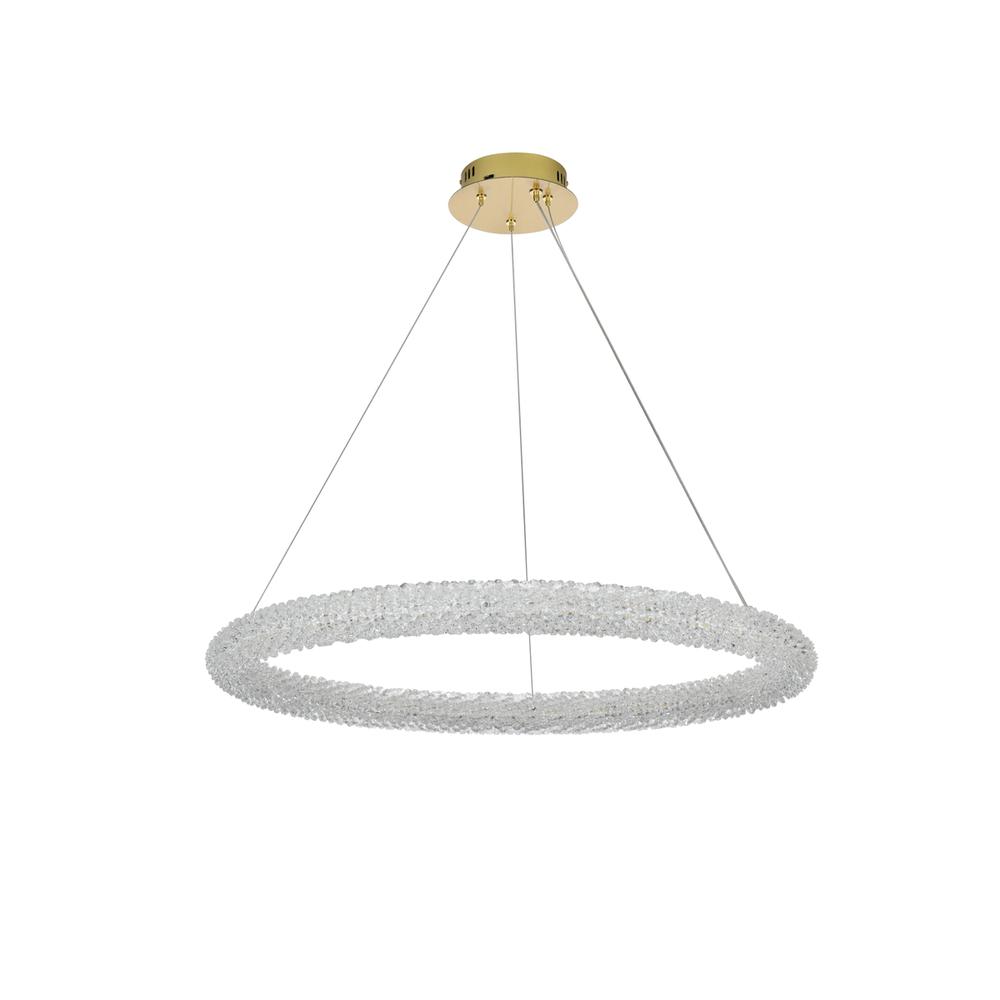 Bowen 32 Inch Adjustable Led Chandelier In Satin Gold. Picture 8