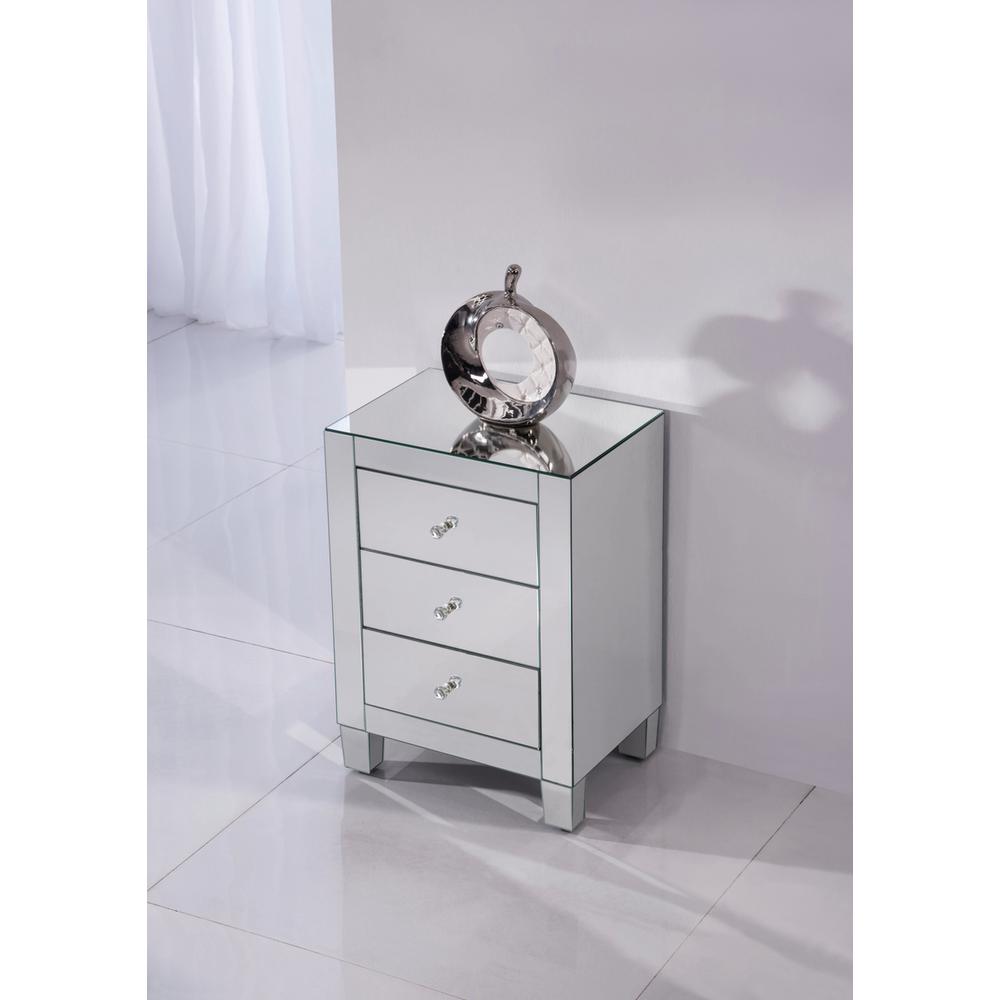 3 Drawers Cabinet 17-3/4 In. X 13 In. X 25 In. In Clear Mirror. Picture 3