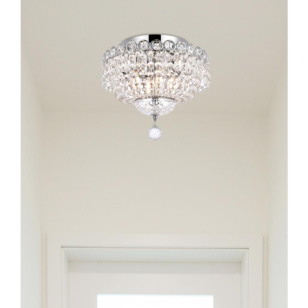 Century 4 Light Chrome Flush Mount Clear Royal Cut Crystal. Picture 8