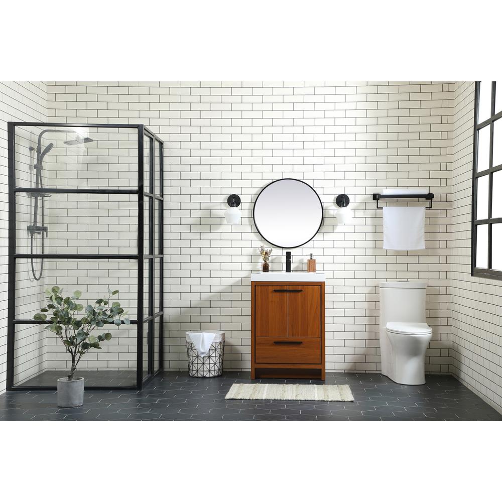 24 Inch Single Bathroom Vanity In Teak. Picture 4