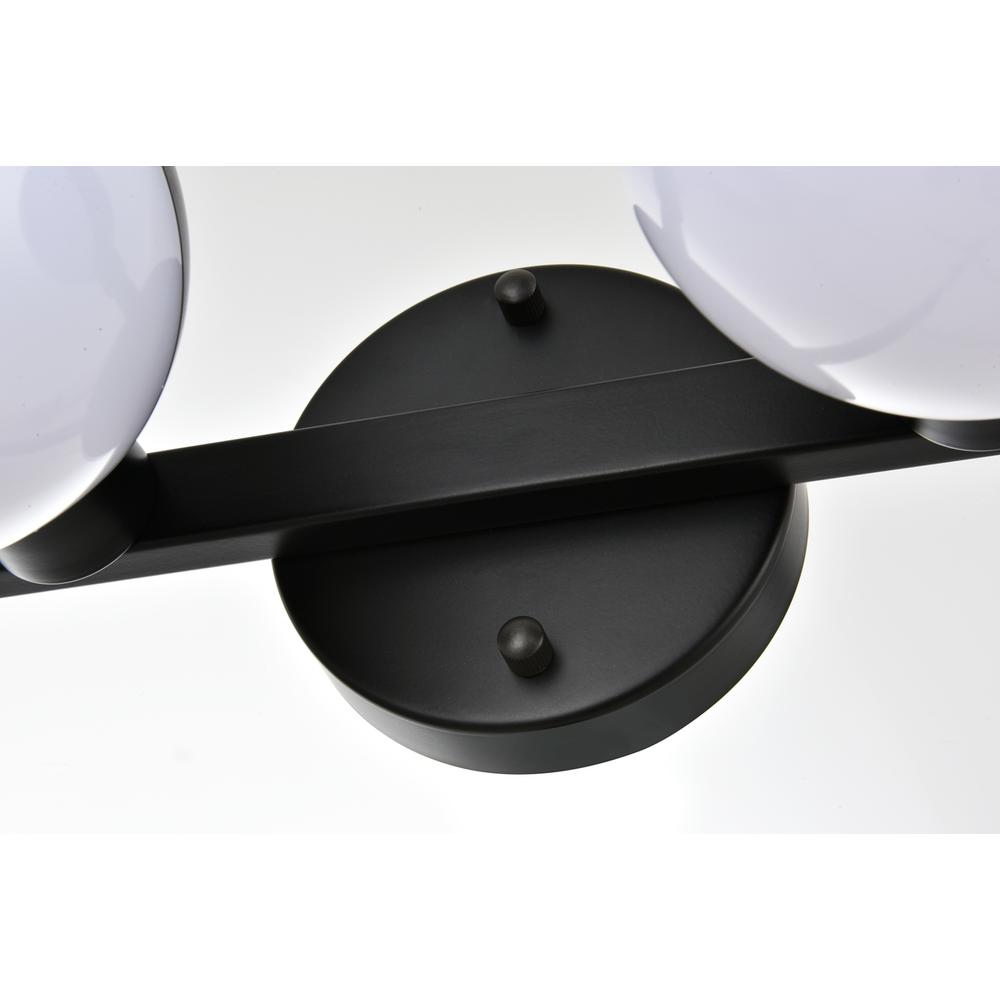 Majesty 2 Light Black And Frosted White Bath Sconce. Picture 5