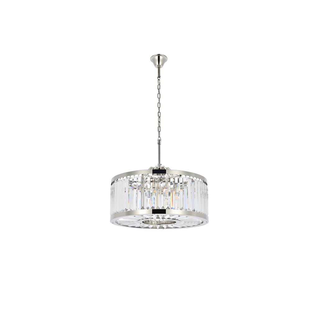 Chelsea 8 Light Polished Nickel Chandelier Clear Royal Cut Crystal. Picture 6