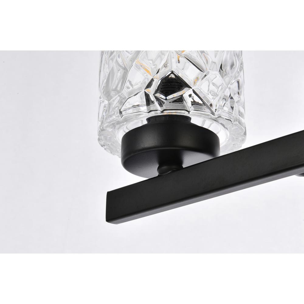 Cassie 4 Lights Bath Sconce In Black With Clear Shade. Picture 5
