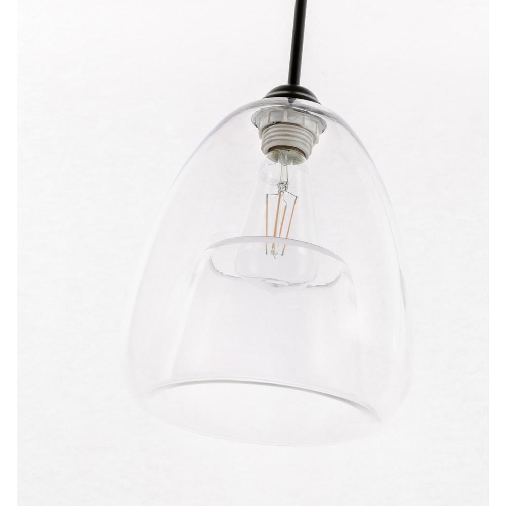 Kason 1 Light Black And Clear Glass Pendant. Picture 10
