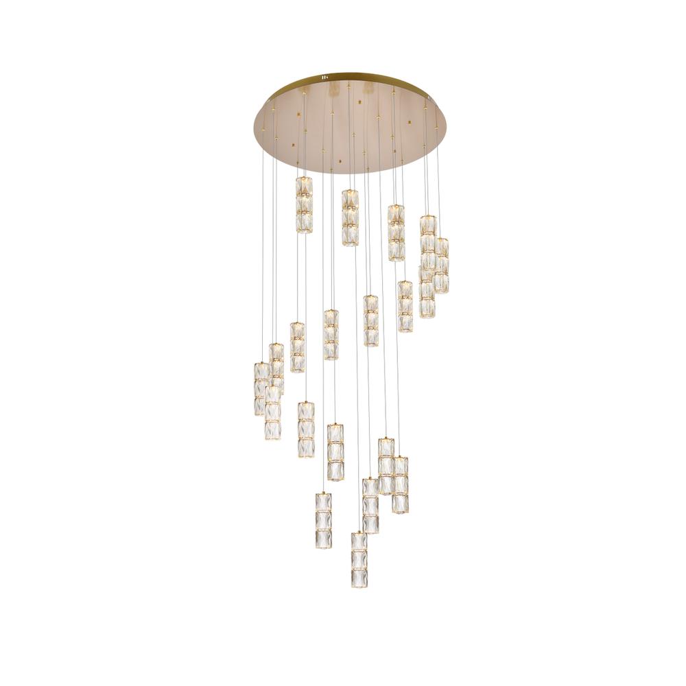 Polaris 38 Inch Led Chandelier In Gold. Picture 1
