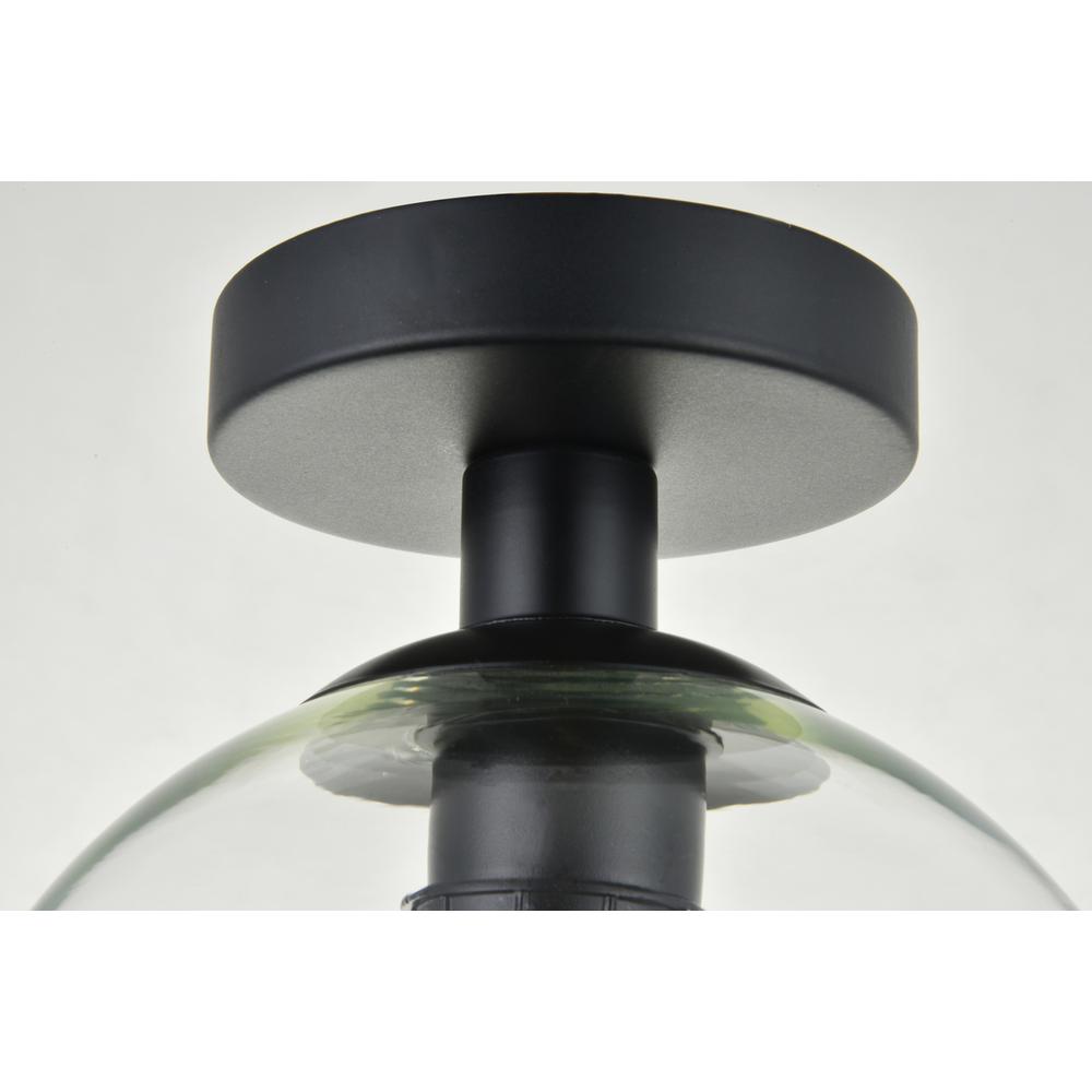 Baxter 1 Light Black Flush Mount With Clear Glass. Picture 5