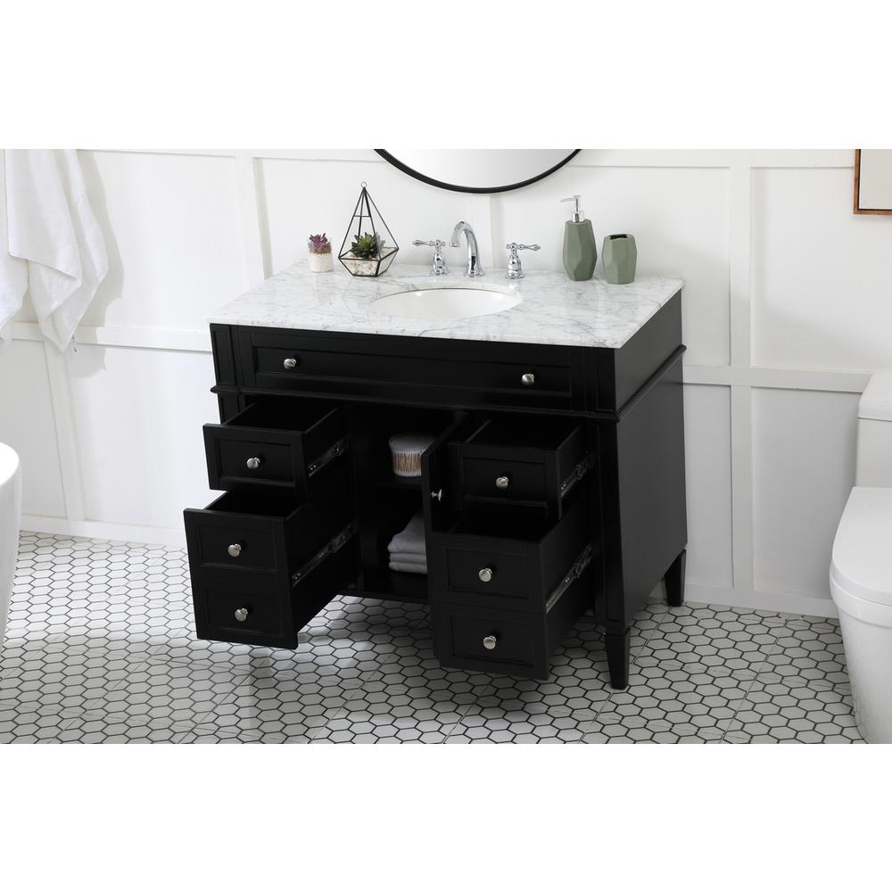 42 Inch Single Bathroom Vanity In Black. Picture 3