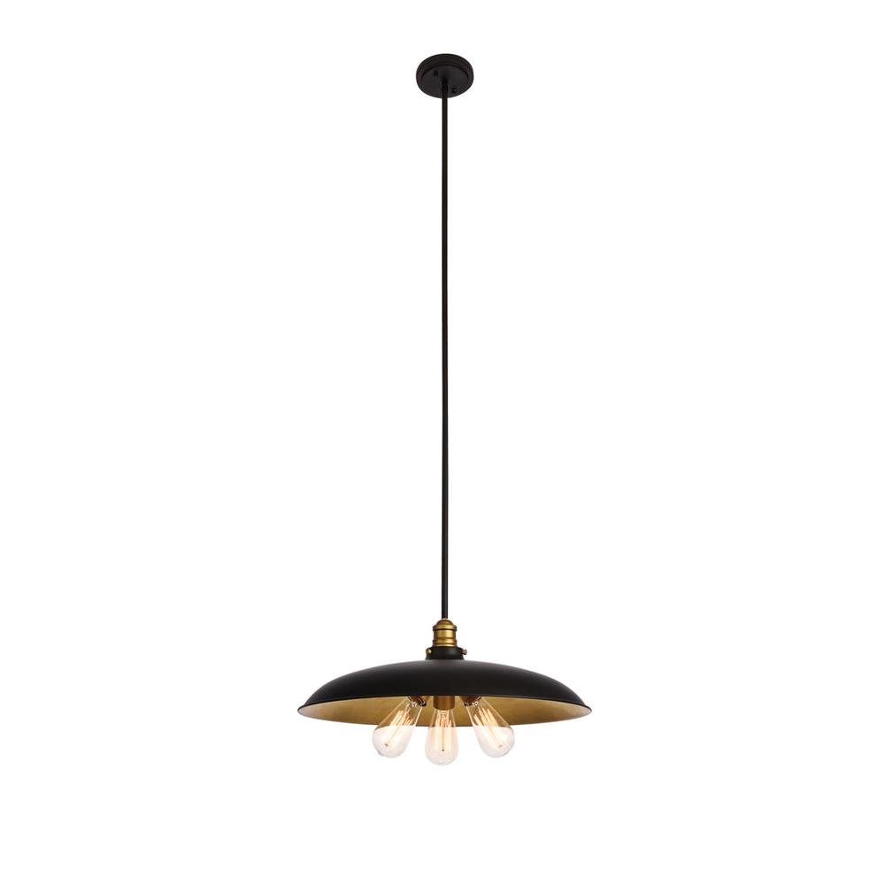 Anders Collection Chandelier D20.5 H6.5 Lt:3 Black And Brass Finish. Picture 2