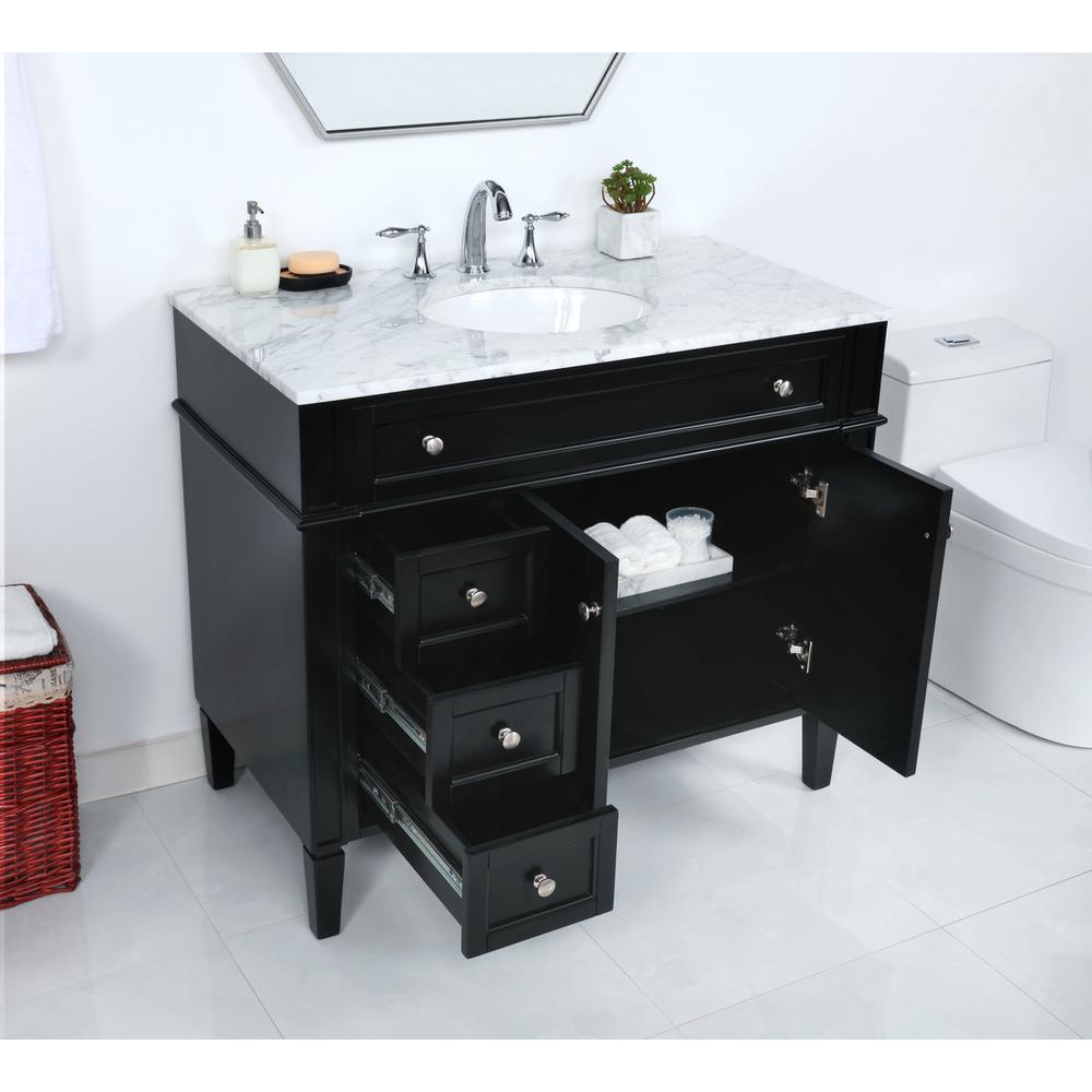 40 Inch Single Bathroom Vanity In Black. Picture 3