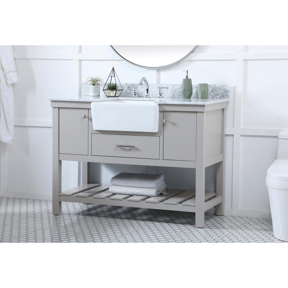 48 Inch Single Bathroom Vanity In Grey With Backsplash. Picture 2