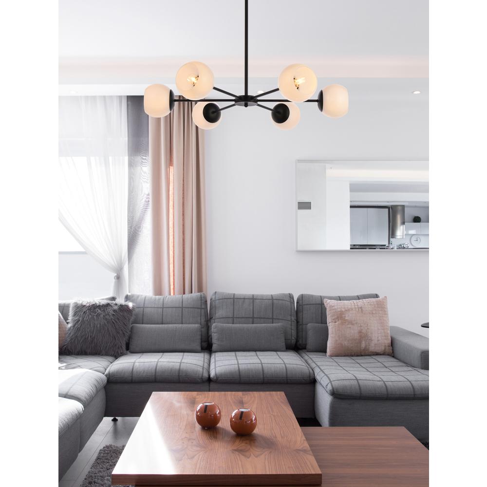 Briggs 36 Inch Pendant In Black With White Shade. Picture 8