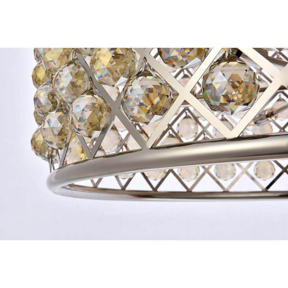12 Light Polished Nickel Chandelier Golden Teak (Smoky) Royal Cut Crystal. Picture 3