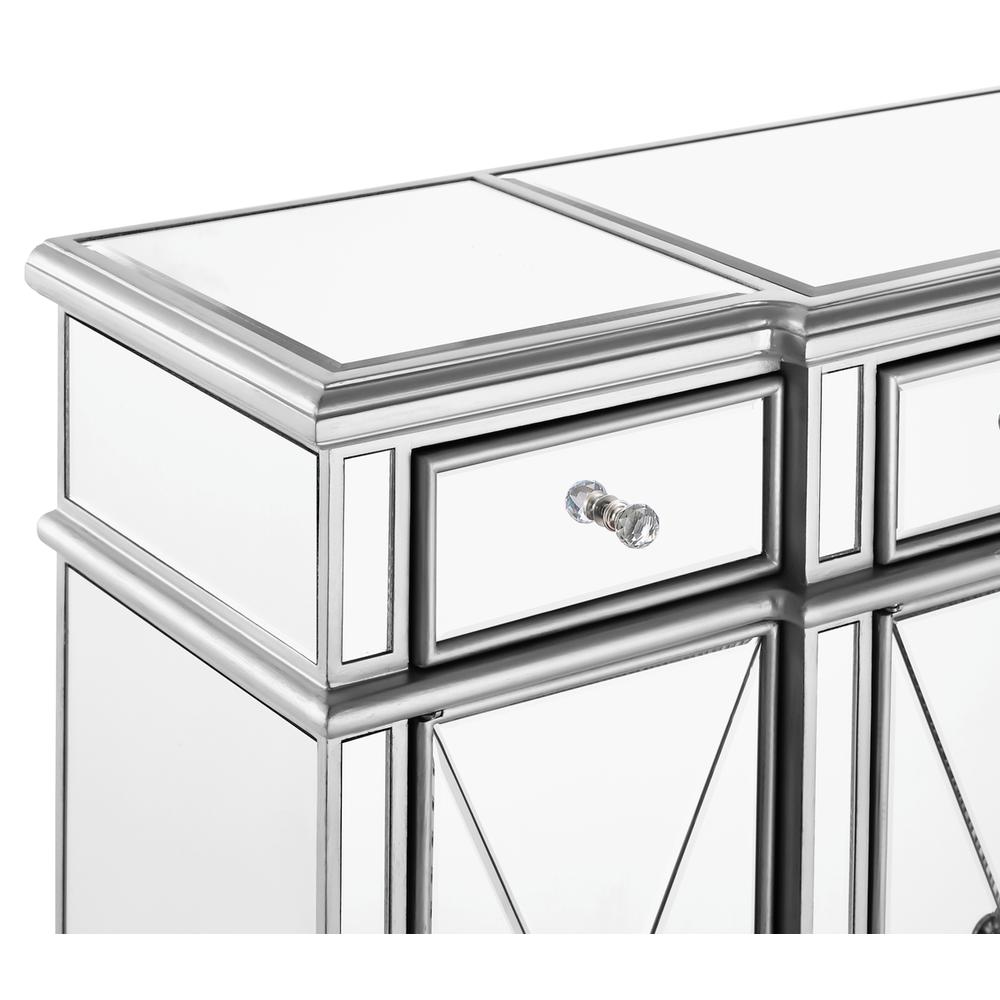 3 Drawer 4 Door Cabinet 48 .In. X 14 In. X 36 In. In Silver Clear. Picture 6
