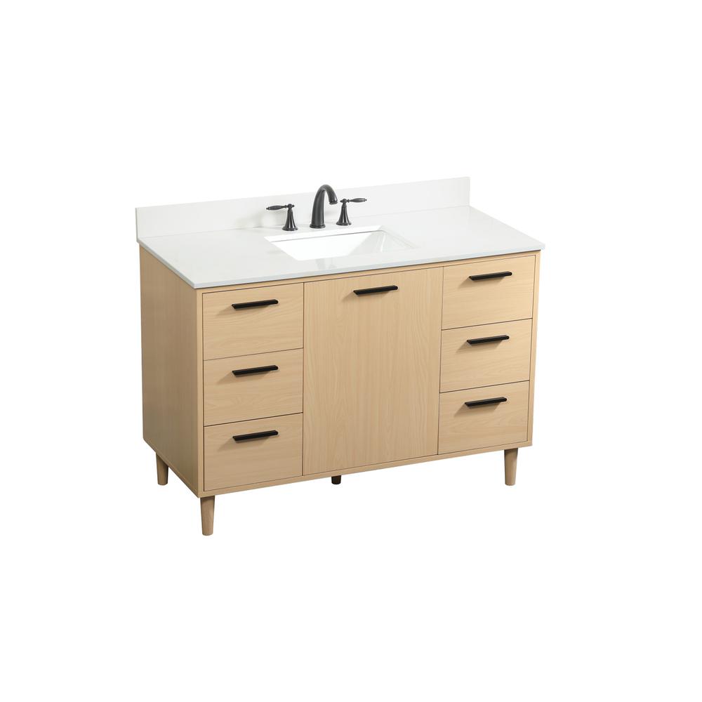 48 Inch Bathroom Vanity In Maple With Backsplash. Picture 8