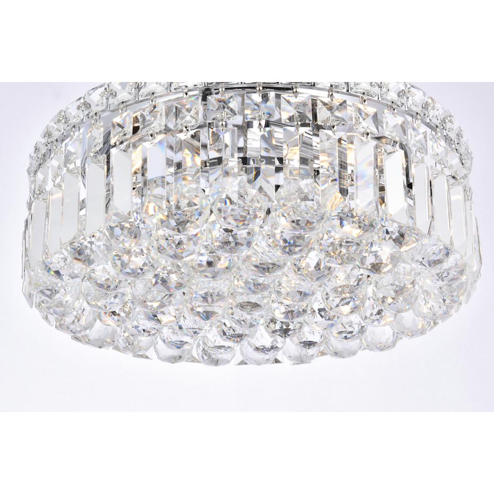 Maxime 5 Light Chrome Flush Mount Clear Royal Cut Crystal. Picture 3