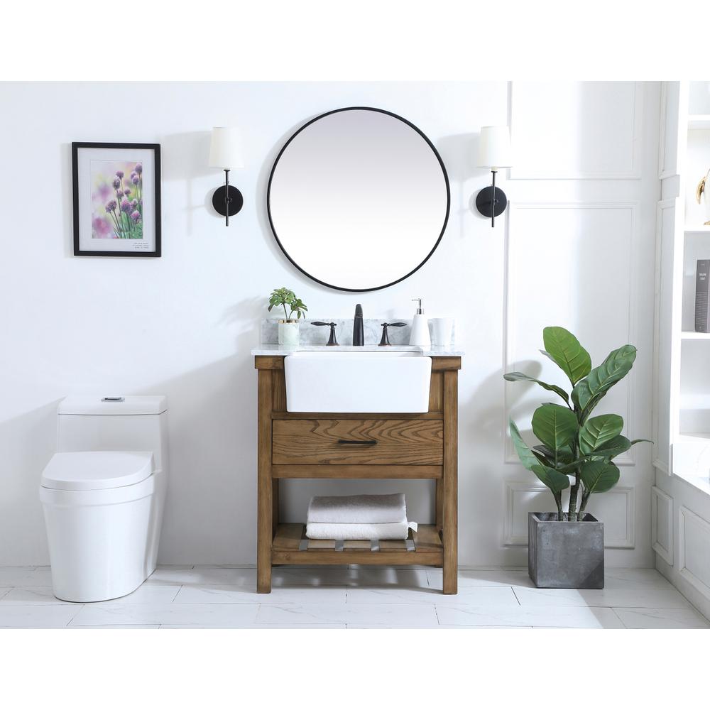 30 inch Single bathroom vanity in driftwood with backsplash. Picture 4