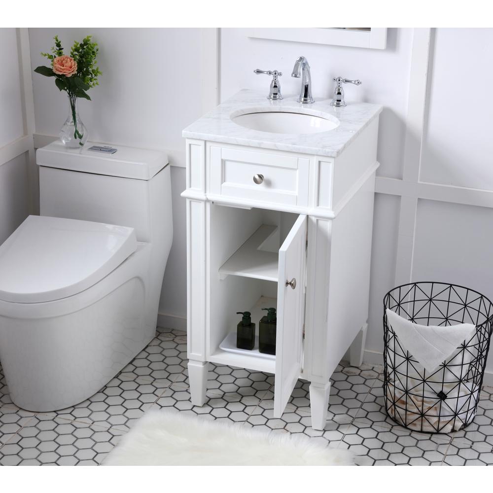 18 In. Single Bathroom Vanity Set In White. Picture 3