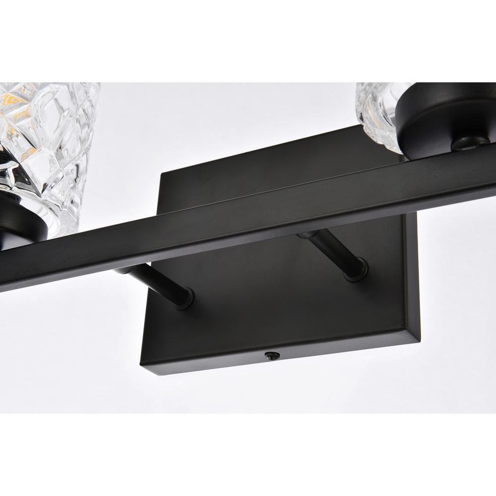 Cassie 2 Lights Bath Sconce In Black With Clear Shade. Picture 3
