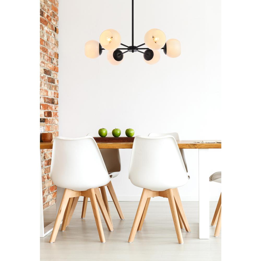 Briggs 30 Inch Pendant In Black With White Shade. Picture 8