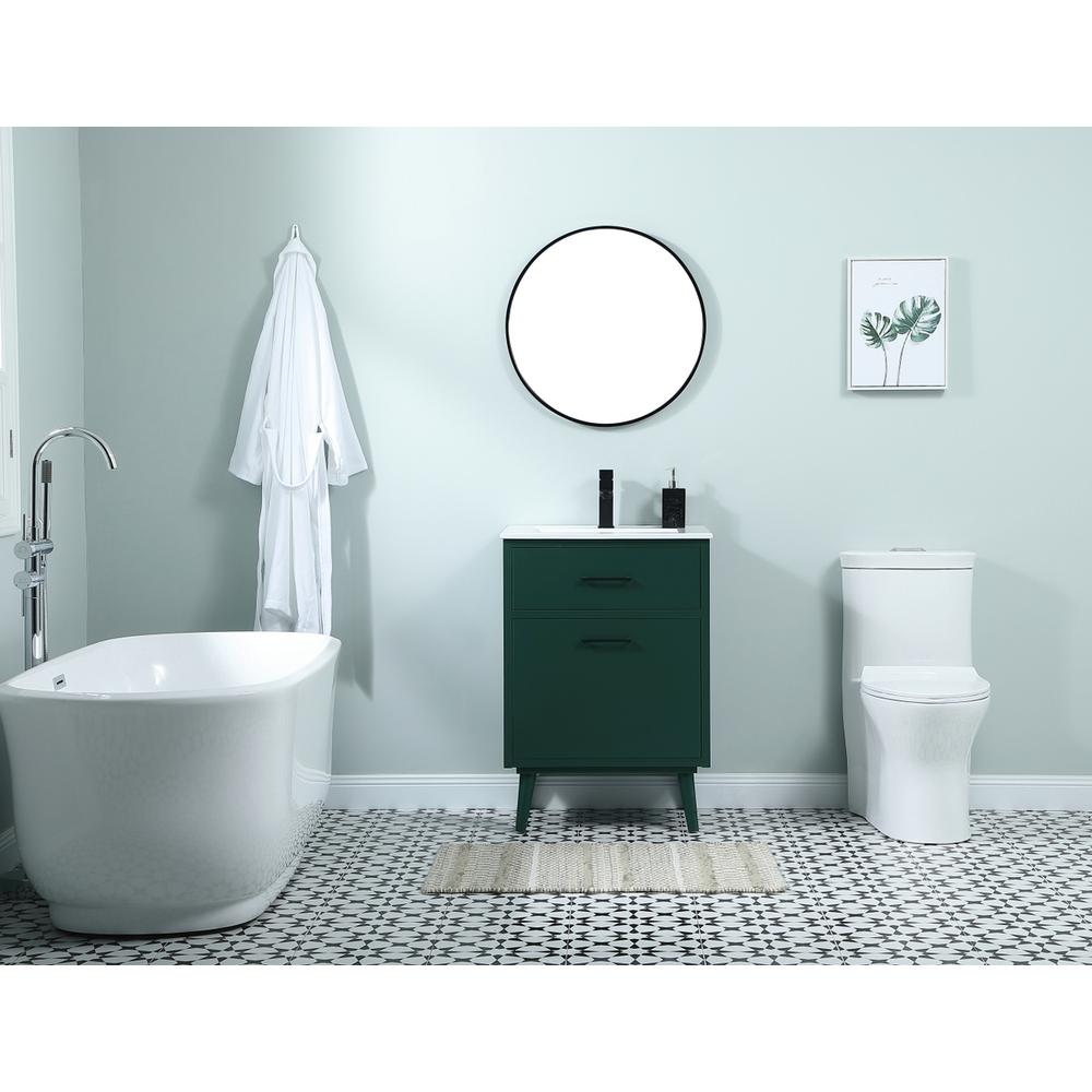 24 Inch Bathroom Vanity In Green. Picture 4