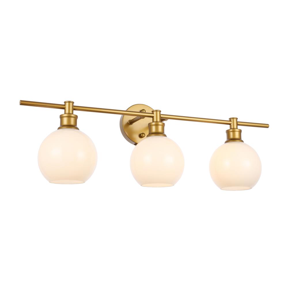 Collier 3 Light Brass And Frosted White Glass Wall Sconce. Picture 11