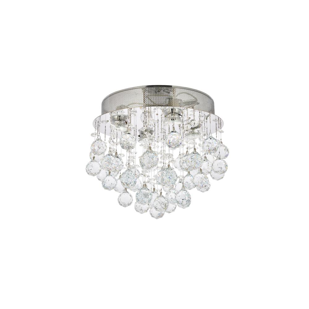 Galaxy 4 Light Chrome Flush Mount Clear Royal Cut Crystal. Picture 5