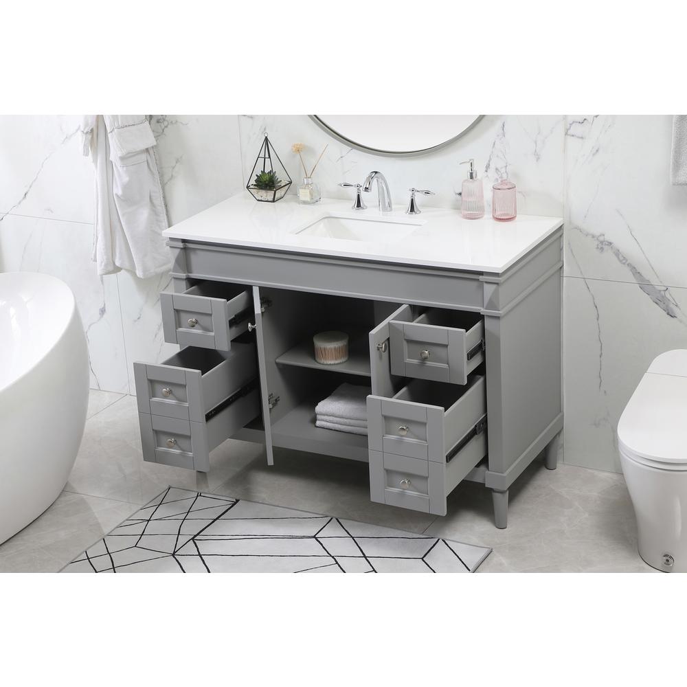 48 Inch Single Bathroom Vanity In Grey. Picture 3