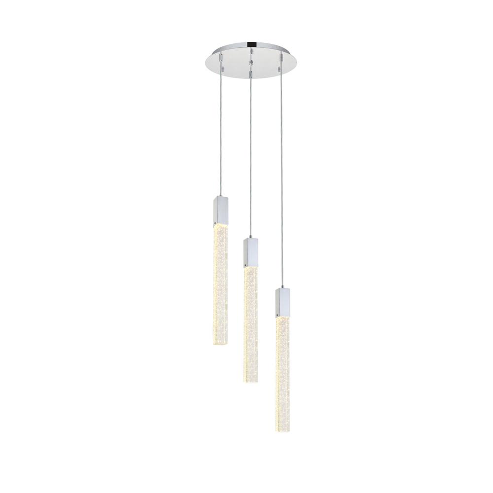 Weston 3 Lights Pendant In Chrome. Picture 1