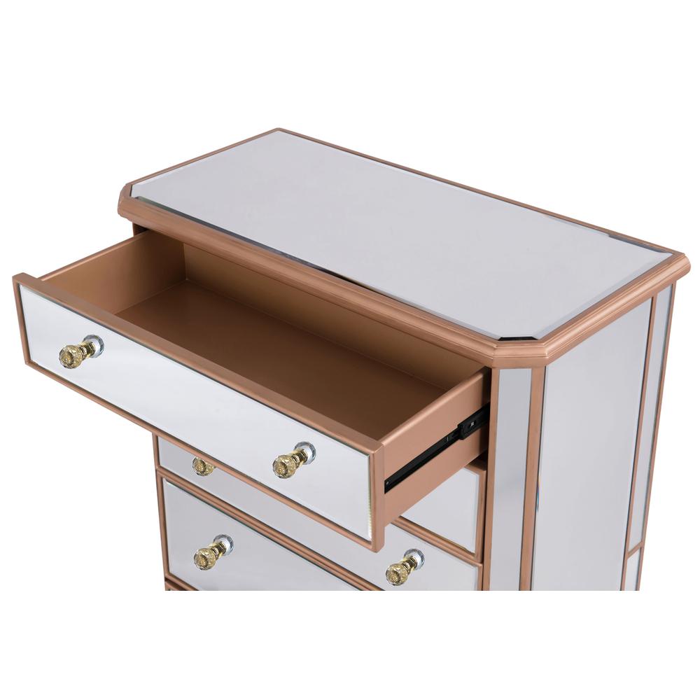 5 Drawer Cabinet 33 In. X 16 In. X 49 In. In Gold Paint. Picture 6