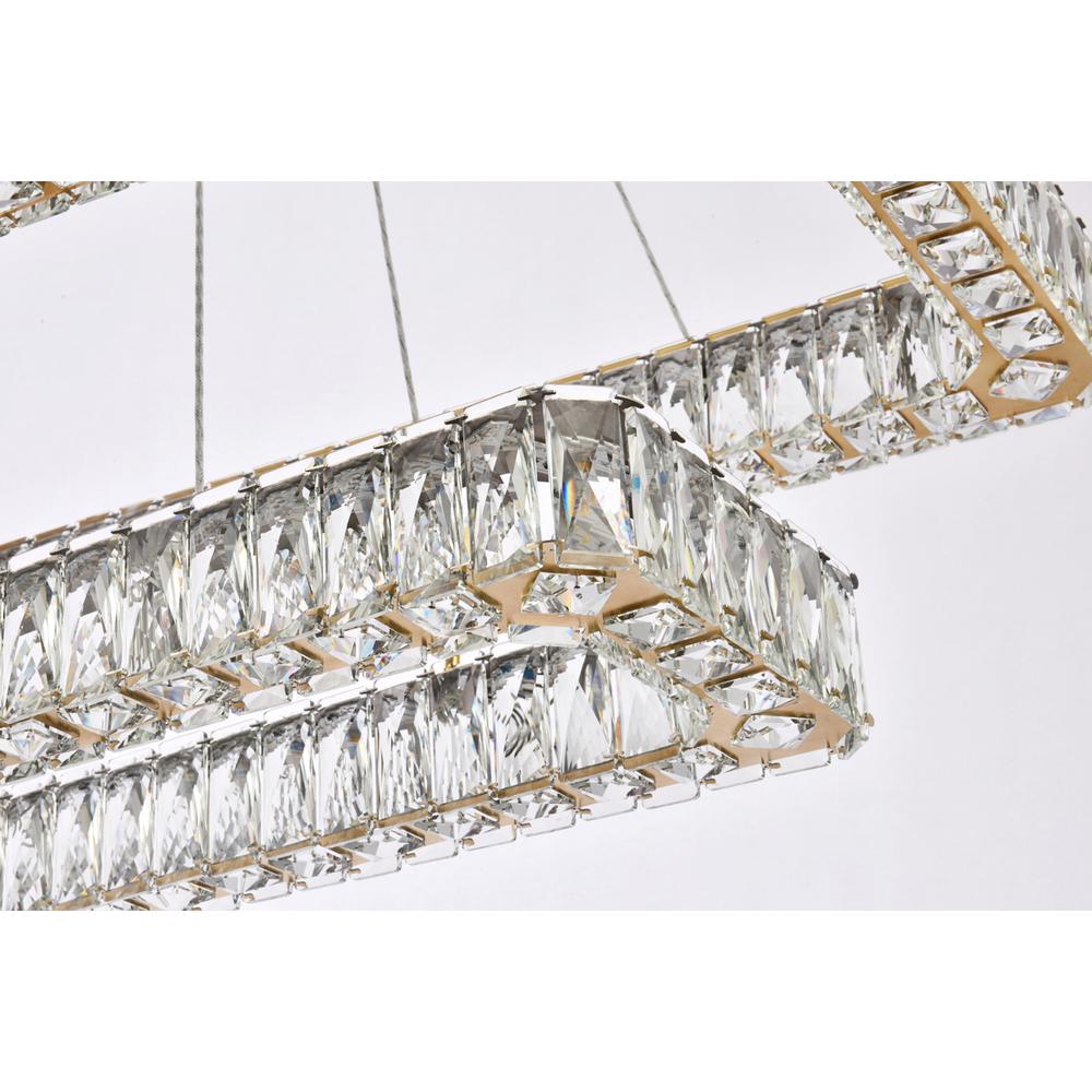 Monroe 42 Inch Led Double Rectangle Pendant In Gold. Picture 5