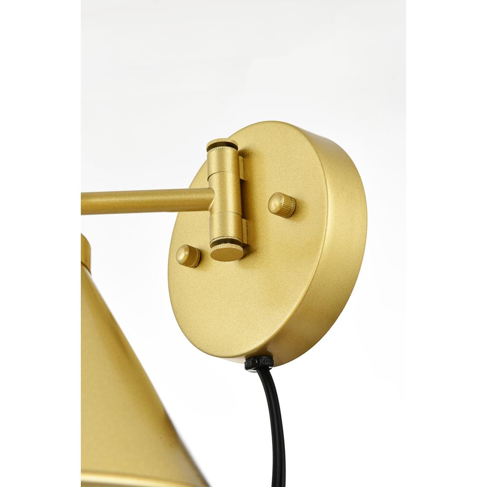 Jair 1 Light Brass Swing Arm Plug In Wall Sconce. Picture 5