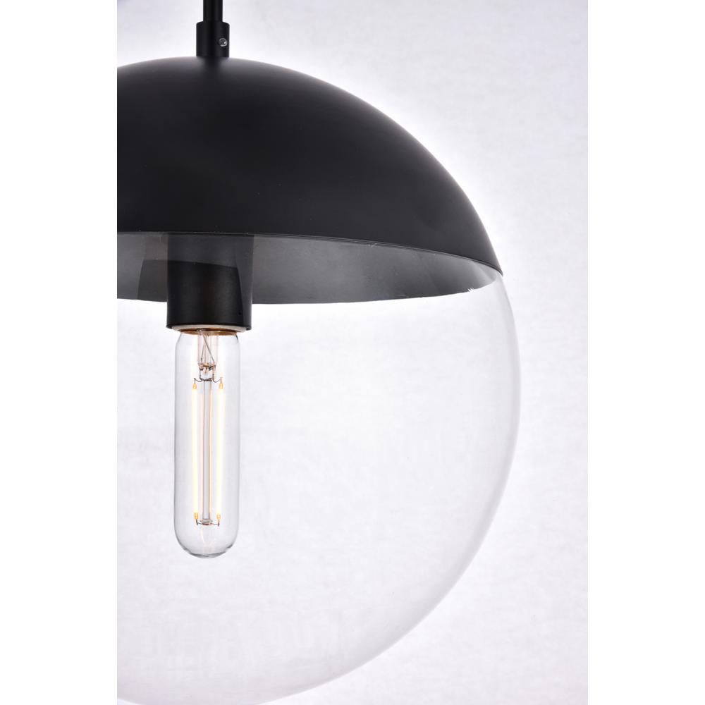 Eclipse 1 Light Black Pendant With Clear Glass. Picture 4