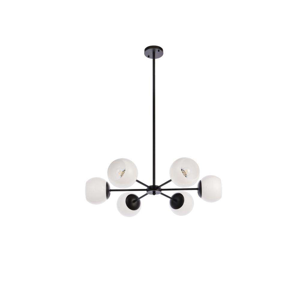 Briggs 30 Inch Pendant In Black With White Shade. Picture 6