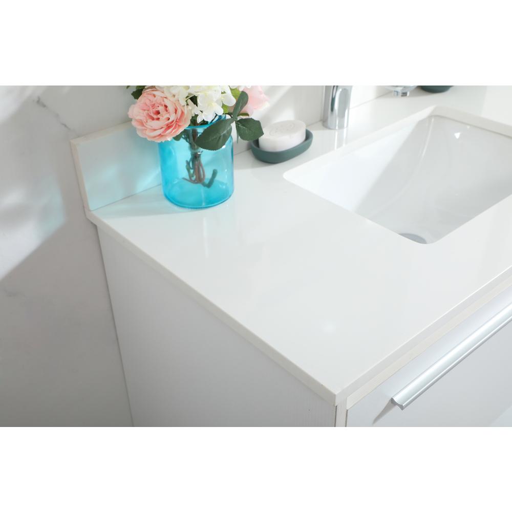 36 Inch Single Bathroom Vanity In White With Backsplash. Picture 5