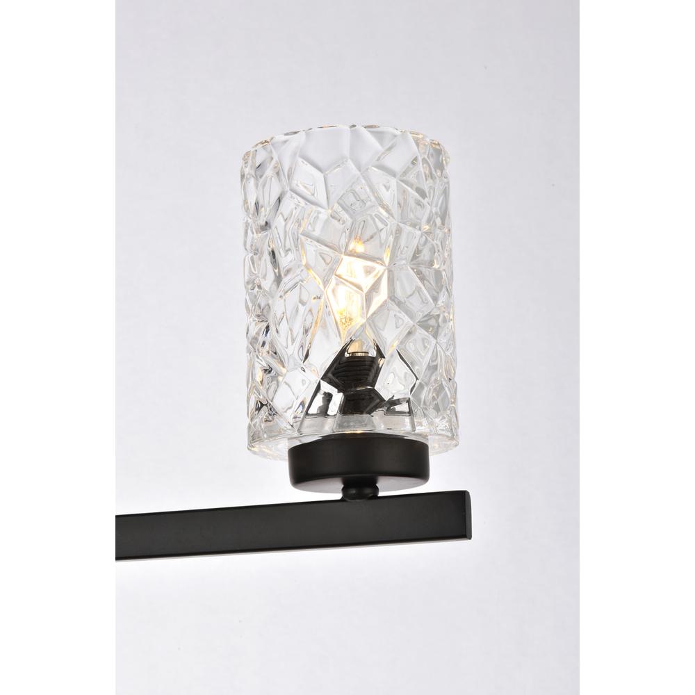 Cassie 5 Lights Bath Sconce In Black With Clear Shade. Picture 4