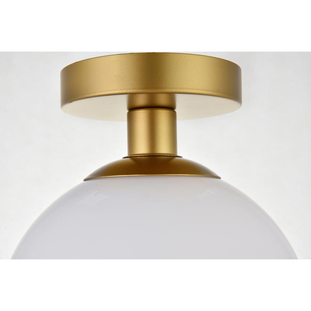 Baxter 1 Light Brass Flush Mount With Frosted White Glass. Picture 4