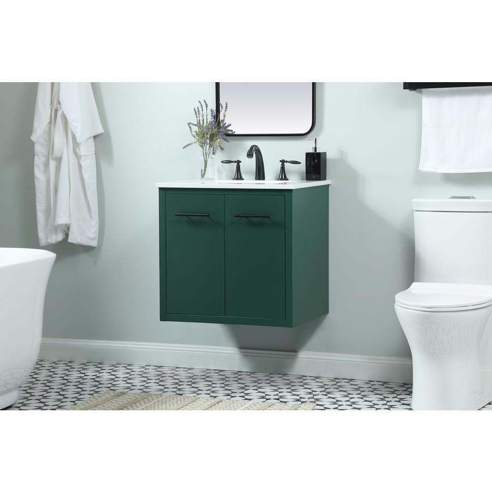 24 Inch Single Bathroom Vanity In Green. Picture 5