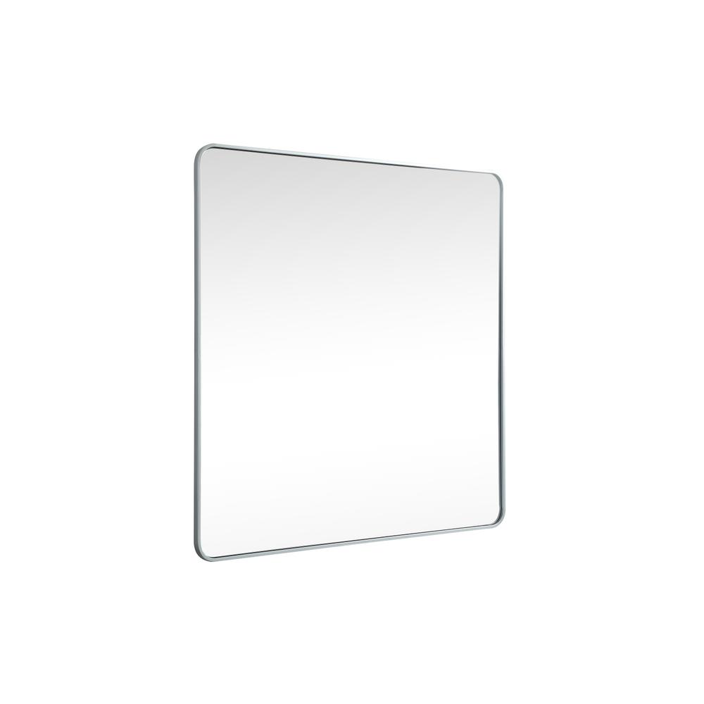 Soft Corner Metal Square Mirror 48X48 Inch In Silver. Picture 7