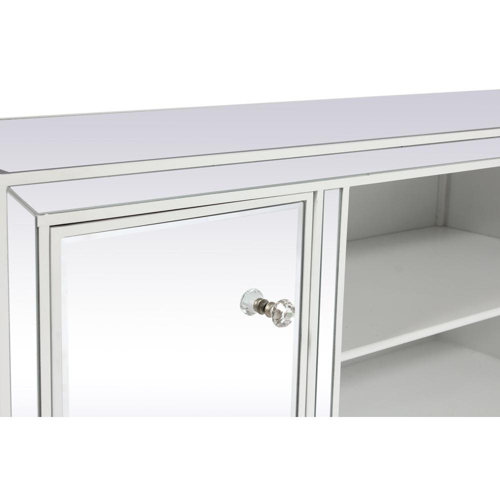 60 In. Mirrored Tv Stand In White. Picture 5