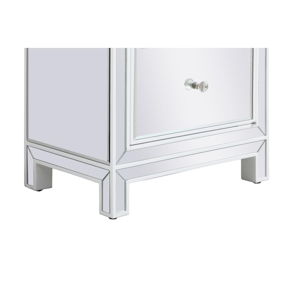 21 Inch Mirrored End Table In White. Picture 8