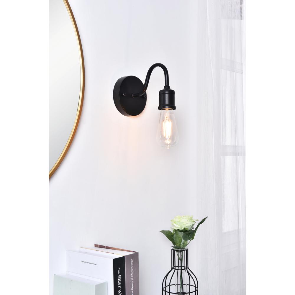 Serif 1 Light Black Wall Sconce. Picture 13