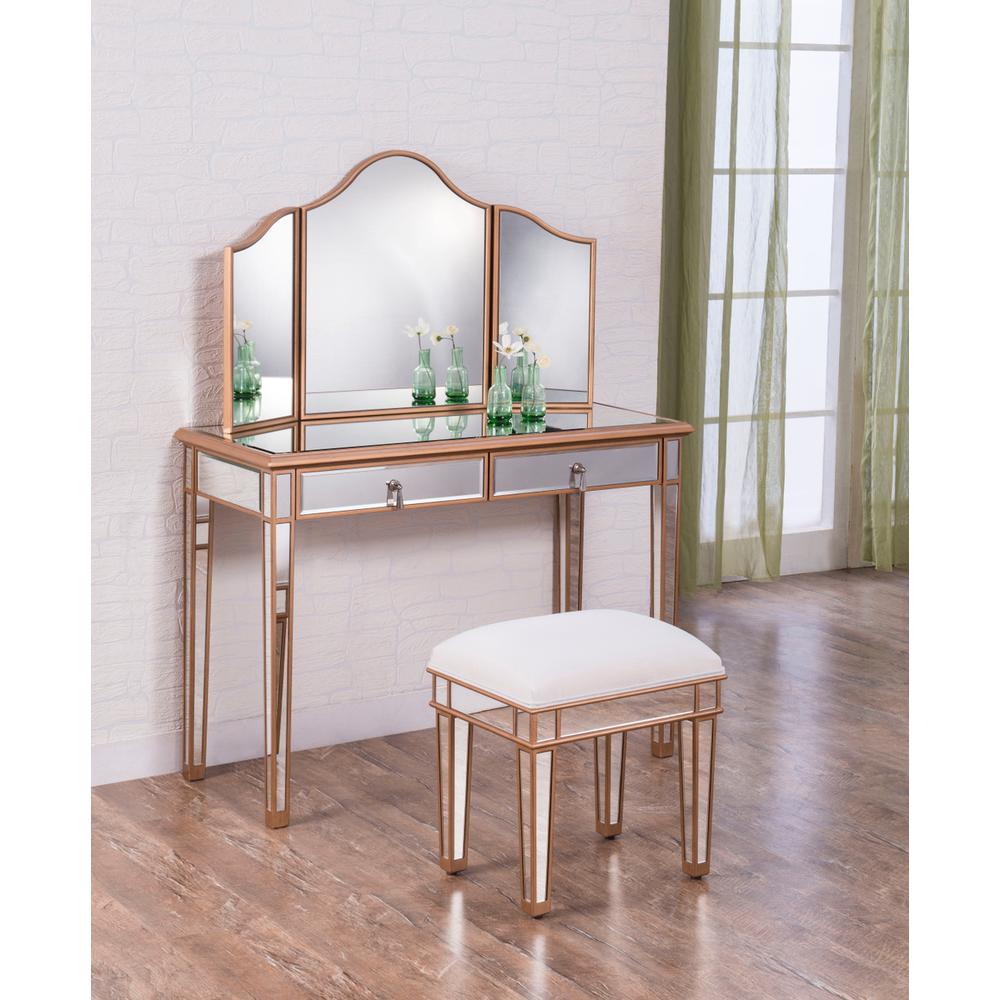 2 Drawers Dressing Table 42 In. X 18 In. X 31 In. In Gold Paint. Picture 11