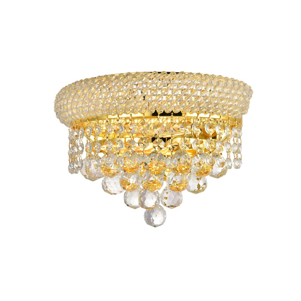 Primo 2 Light Gold Wall Sconce Clear Royal Cut Crystal. Picture 5