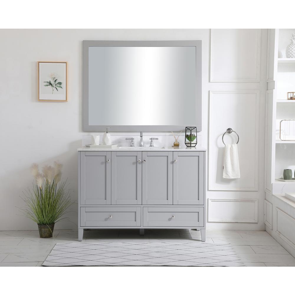 48 Inch Single Bathroom Vanity In Grey With Backsplash. Picture 7