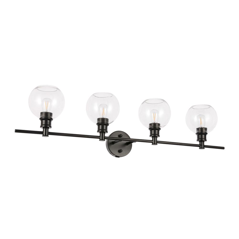Collier 4 Light Black And Clear Glass Wall Sconce. Picture 4