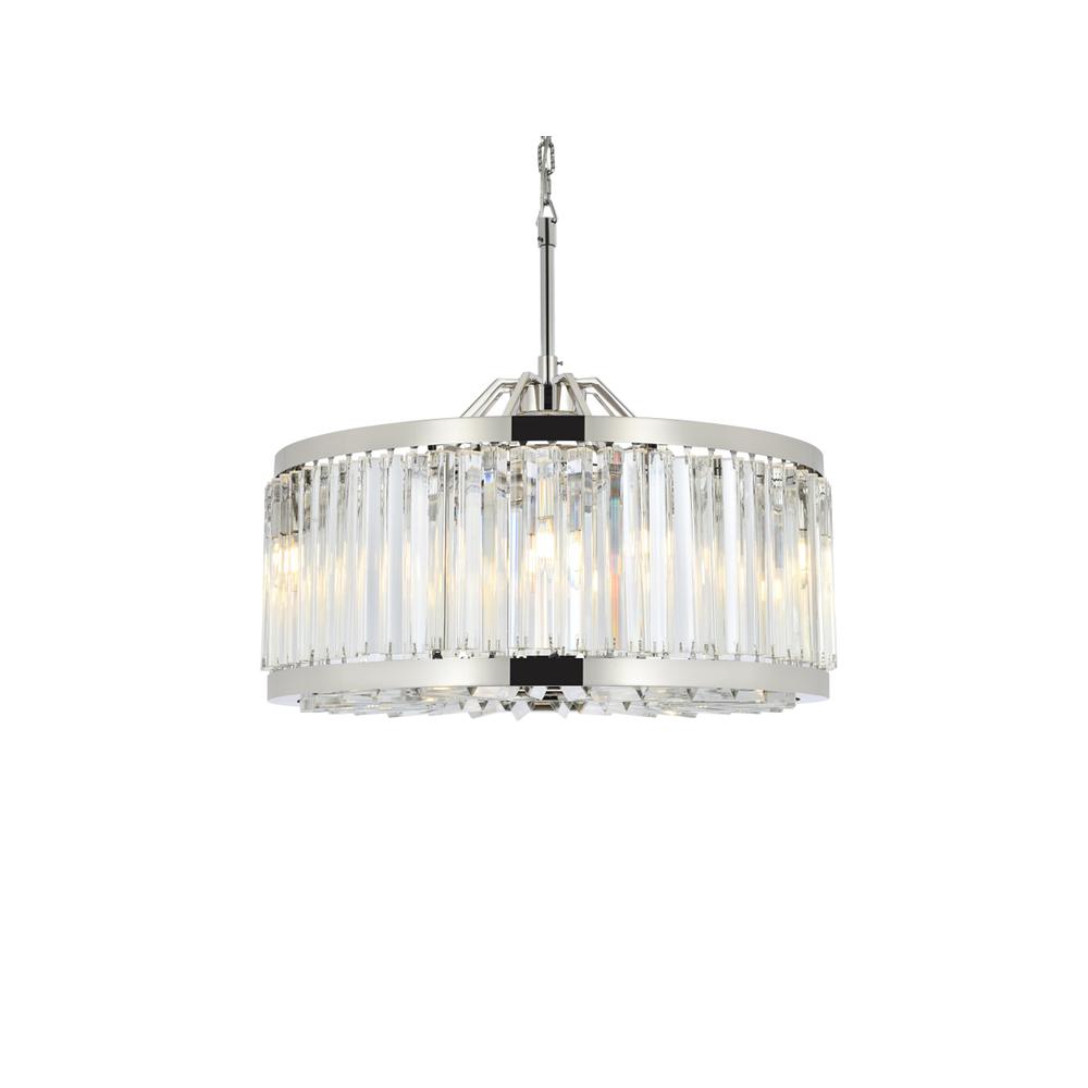 Chelsea 8 Light Polished Nickel Chandelier Clear Royal Cut Crystal. Picture 2